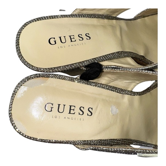 Guess Glitter Cork Wedge Open-toe Platform WGHassle-R Size 11M - Picture 7 of 14